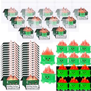 50 Set Employee Appreciation Gifts Bulk Emotional Support Resin luminous Dumpster Ornament Thank You Gift for Coworker Staff Resin Fire Desk Dumpster Accessories with Cards (Classic)