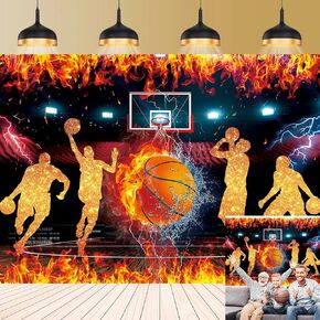 Basketball Theme Backdrop for Photography 7x5FT Star Slam Dunk Basketball Sports Background for Boys Basketball Happy Birthday Party Decorations Supplies