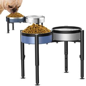 Dog Bowl Stand, Elevated Dog Bowl Stand Adjustable Wide 7-11",4 Height Adjustments.Elevated Dog Bowl Holder Raised Water Feeder for Medium,Large Dog