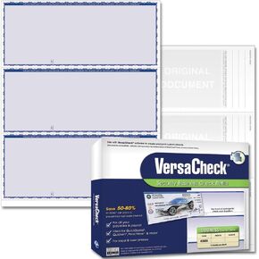 VersaCheck Secure Checks - 750 Blank Business Checks - Blue Premium - 250 Sheets Form #3000 - 3 Per Sheet