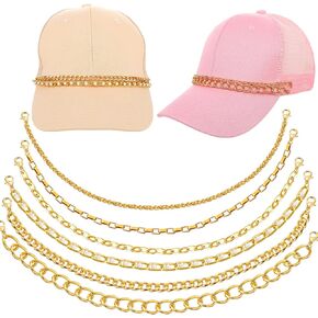 6pcs سلاسل قبعة السائقة الشاحنة ، سلاسل معادن قابلة للفصل ، سلاسل قبعة للنساء شاحنة القبعة DIY شبكة البيسبول شاحنات سائقي الشاحنات ملحقات متنوعة أنماط