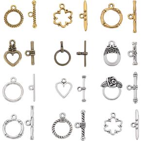 1 Box 120 Sets 10 Styles Toggle Clasp Bracelet Making T Bar Jewelry Clasp OT Buckle Closure Toggle Clasps Connector Findings for Jewelry Making Clasps Supplies DIY Craft Necklace Bracelet