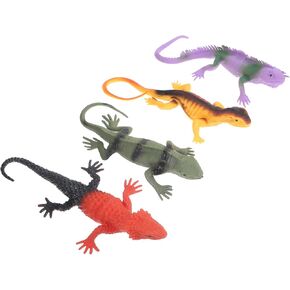 4pcs Realistic Lizard Figurines: Screaming Lizard Bearded Dragon Reptile Animal Model for Home Garden Decoration Display Props