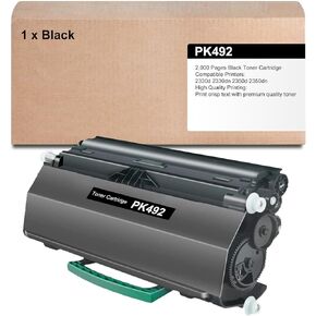 PK492 Black Toner Cartridge Replacement for Dell 2330d 2330dn 2350d 2350dn Printer, 1 Pack