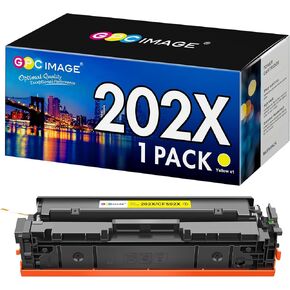 GPC Image Compatible Toner Cartridge Replacement for HP 202X 202A CF500X CF500A Compatible with Laserjet Pro MFP M281fdw M254dw M281cdw M281 M281dw M280nw Toner Printer Tray (1 Yellow)