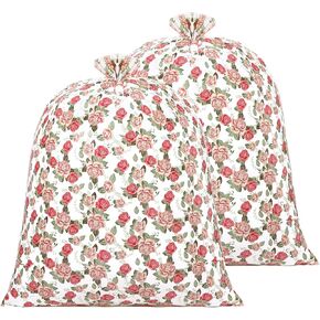 Yingzhao 2 Pcs 80 x 60 Inch Jumbo Bike Gift Bags Extra Large Pink Floral Gift Bags Large Plastic Present Bags Mother Day Gift Sack for Large Birthday Wedding Baby Shower Party Gifts Bags