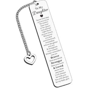 Easter Basket Stuffers for Kids Daughter Graduation Gifts, Daughter Bookmark Gift from Mom Dad, Inspirational to My Daughter Bookmark, Daughter Birthday Gifts, Easter Gifts for Girls