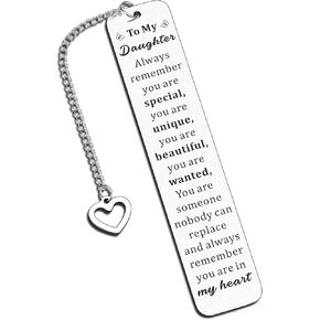 Easter Basket Stuffers for Kids Daughter Graduation Gifts, Daughter Bookmark Gift from Mom Dad, Inspirational to My Daughter Bookmark, Daughter Birthday Gifts, Easter Gifts for Girls