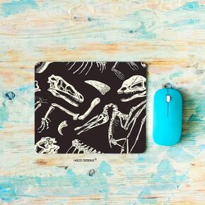 HGOD DESIGNS Gaming Mouse Pad Dinosaur,Monochrome Dinosaurs Fossil Pattern Mousepad Rectangle Non-Slip Rubber Mouse Pads(7.9"X9.5")