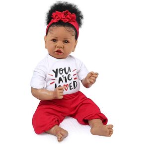 Zique Black Reborn Baby Baby Doll Saskia ، 20 بوصة واقعية أمريكية تولد دمية طفل تبدو حقيقية وأفضل هدية للأطفال 3+
