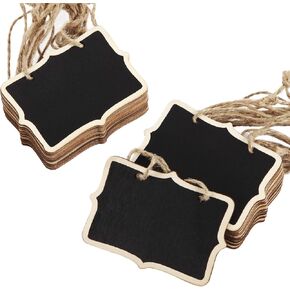 Outus Chalkboard Tags with String Mini Chalkboards Sign Wooden Hanging Chalkboard Labels Basket Tags Blackboard Tag Storage Tag Message Board Signs for Weddings Place Cards(36 Pieces)