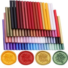 100 Pcs Sealing Wax Sticks for Wax Seal Stamp, Assorted Color Sealing Wax Glue Gun Wax Seal Sticks Mini Wax Gun Stick, Mixed Colors Wax Seal Kit Great for Wedding Invitations (100B)