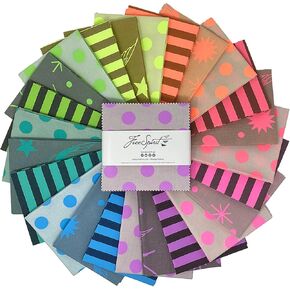 Neon True Colors 5" Charm Pack by Tula Pink for Free Spirit Fabrics 42 5" Fabric Squares