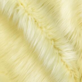 Bianna Pastel Banana Yellow Faux Fur Fabric, 60 inches Wide Options, American Seller, Luxury Shag Shaggy Material for Crafting, Sewing, Costumes, Fursuits, Home Decor (8x8 inches)