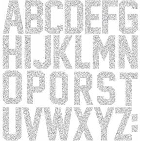 4set 2 Inch Vinyl Iron on Letters Heat Transfer Letters Alphabets for Clothing T-Shirt Bag（Silver）