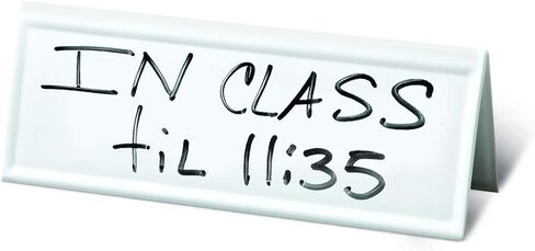 Trainers Warehouse Heavy Duty Premium Reusable Name Cards, White, Dry-Erase Tent, Space Saver, 8.75" x 3" (10) in Saudi Arabia