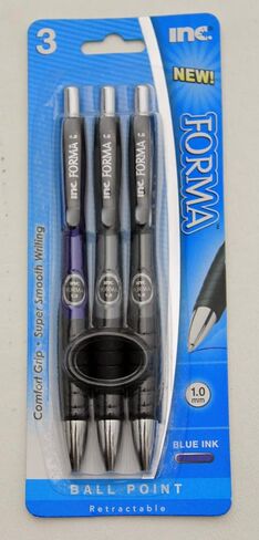 Inc. Forma Retractable Pens - 1.0mm Blue Ink - (3 Pens Included) in Saudi Arabia