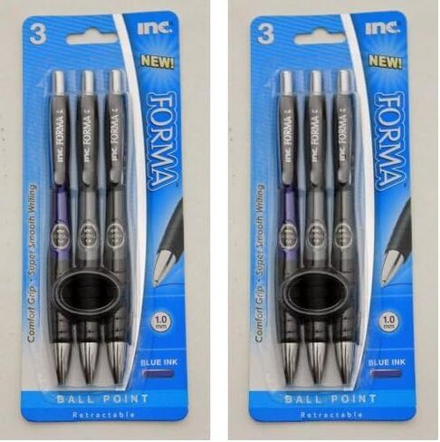 Inc. Forma Retractable Pens - 1.0mm Blue Ink - (3 Pens Included) in Saudi Arabia