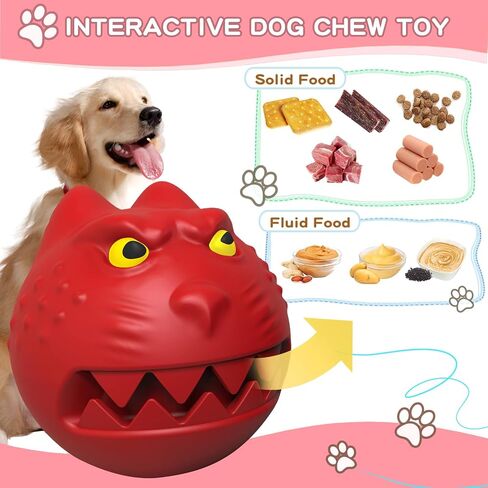 Dog Toys for Aggressive Chewers, Squeaky Dog Chew Toys for Large Breed, Tough Indestructible Interactive Chew Toys for Medium Large Dogs (Red) in Saudi Arabia