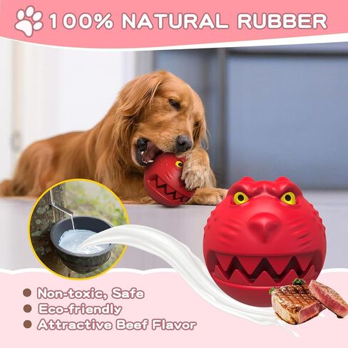 Dog Toys for Aggressive Chewers, Squeaky Dog Chew Toys for Large Breed, Tough Indestructible Interactive Chew Toys for Medium Large Dogs (Red) in Saudi Arabia