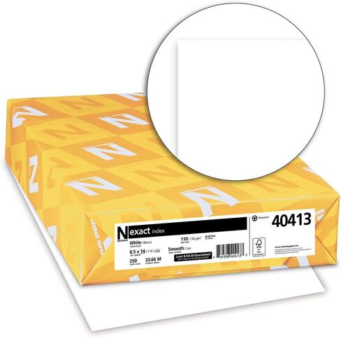 Wausau Exact Index Cardstock, 250 Sheets, White, 94 Brightness, 110 lb, 8.5 x 14 Inches in Saudi Arabia