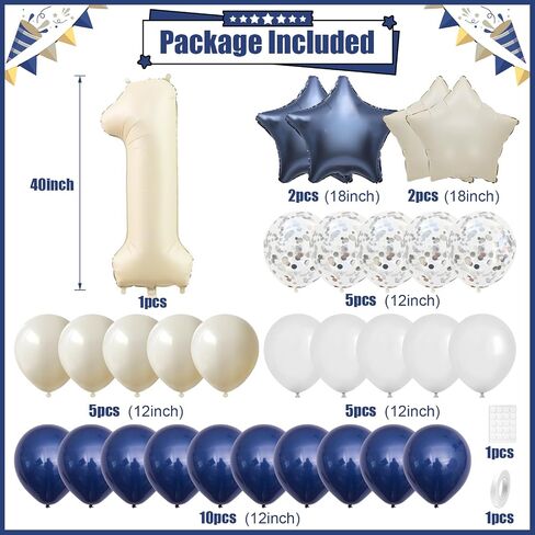 13th Birthday Decorations Blue White,Happy 13th Birthday Decorations with Navy Blue Silver Cream White Balloons Beige 13 Number Balloon Birthday Banner For Boys Girls Birthday Party Decor in Kuwait