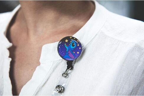 Tense 4 Pack Christmas Stitch ID Badge Holder, Cartoon RN Badge Reel Retractable Belt Clip for Women Teacher Nurse (4pXmas) in Saudi Arabia