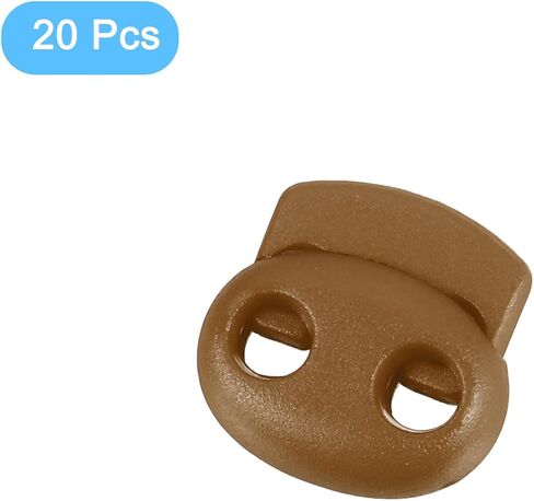 أقفال سلك زنبرك بلاستيكي UXCELL ، قفل ربطة عنق الدانتيل الحذاء 20pcs ، فتحة منزلق مزدوجة الفتحة كليف سدادة السدادة للرسومات Paracord (القهوة) in Kuwait