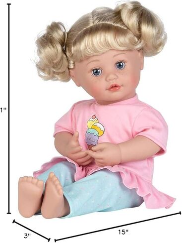 Adora My Cuddle & Coo Babies Collection, 15" Baby Doll with Sweet Powder Scent and 5 Touch Activated Sounds: She Cries, Coos, Giggles, Kisses Back & Says Momma Birthday Gift For Ages 3+ - Sweet Dreams in Saudi Arabia