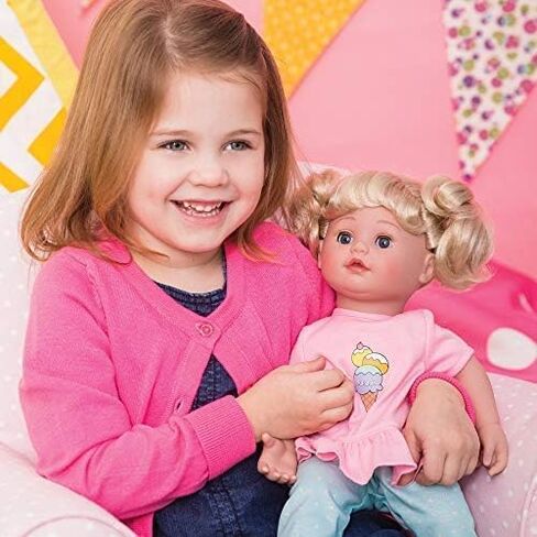 Adora My Cuddle & Coo Babies Collection, 15" Baby Doll with Sweet Powder Scent and 5 Touch Activated Sounds: She Cries, Coos, Giggles, Kisses Back & Says Momma Birthday Gift For Ages 3+ - Sweet Dreams in Saudi Arabia