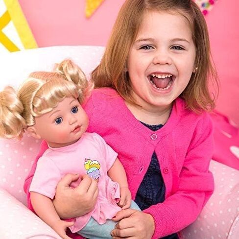 Adora My Cuddle & Coo Babies Collection, 15" Baby Doll with Sweet Powder Scent and 5 Touch Activated Sounds: She Cries, Coos, Giggles, Kisses Back & Says Momma Birthday Gift For Ages 3+ - Sweet Dreams in Saudi Arabia