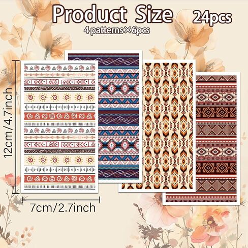 OLYCRAFT Western Clay Transfer Paper 4 Design 24 Pcs Transfer Paper for Polymer Geometrical Polymer Clay Transfer Sheets Abstract Line Small Transfer Paper for Clay Earrings Jewelry Making in Saudi Arabia