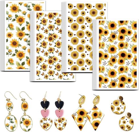 OLYCRAFT Western Clay Transfer Paper 4 Design 24 Pcs Transfer Paper for Polymer Geometrical Polymer Clay Transfer Sheets Abstract Line Small Transfer Paper for Clay Earrings Jewelry Making in Saudi Arabia