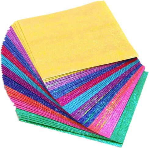 50 Sheets Origami Paper 4"x4" Square Glitter Shiny Single Sided Folding Paper for Art and Craft Kids Handmade DIY Accessories in Saudi Arabia