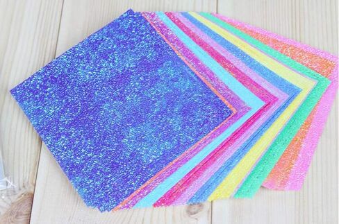 50 Sheets Origami Paper 4"x4" Square Glitter Shiny Single Sided Folding Paper for Art and Craft Kids Handmade DIY Accessories in Saudi Arabia