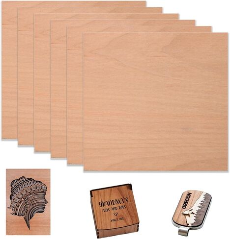 Longer Diversified Double Sided Plywood Sheets for Your DIY Projects (11.8" x 11.8“ x 0 .118")- Black Walnut Plywood（6PCS） in Kuwait