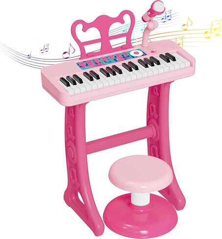 Kids Piano, 37 Keys Toddler Piano Keyboard Toy Electronic Musical Instrument Educational Toy with Microphone, 2 Speakers, Record Playback, Christmas Birthday Gift for 3+ Years Old in Kuwait