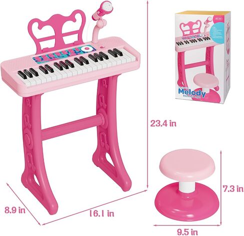 Kids Piano, 37 Keys Toddler Piano Keyboard Toy Electronic Musical Instrument Educational Toy with Microphone, 2 Speakers, Record Playback, Christmas Birthday Gift for 3+ Years Old in Kuwait