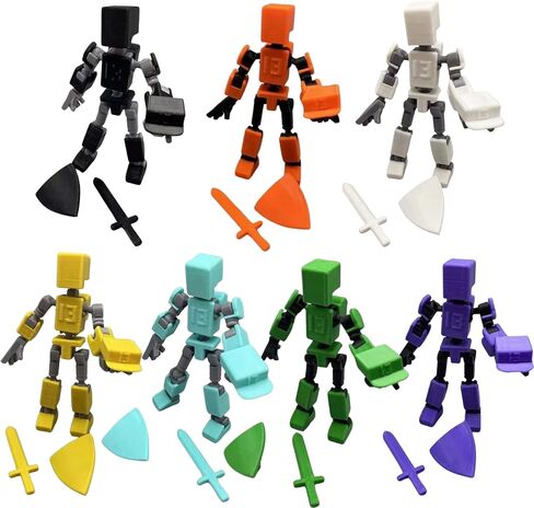 Mini 13 Action Figure, Mini T13 Action Figure 3D Printed, Fully Articulated Robot, Dummy 13 Action Figure Easy 13 Action Figure, Stop Motion Animation, Gift (7 Pack) in Saudi Arabia