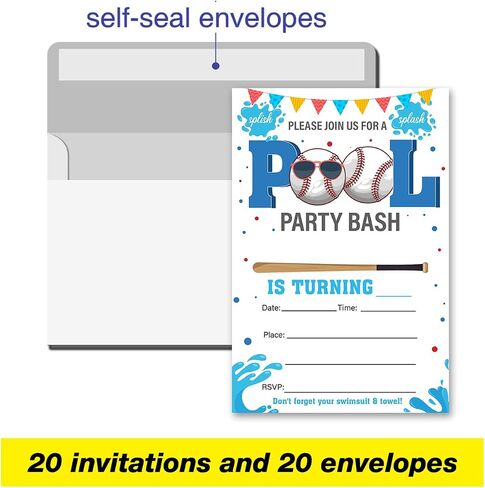 VAHATAN Soccer Birthday Invitations, 20 Packs with Envelopes Paper, Cute Theme Party Supplies for Boys in Saudi Arabia