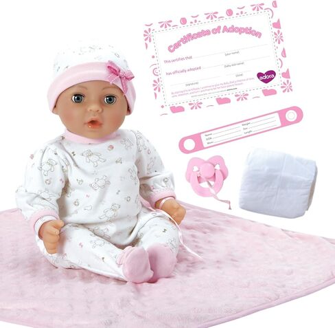 Adora Adoption Babies Collection, 16" Baby Doll with Complete 9-Piece Accessories includes: Pacifier, Hospital Bracelet, Diaper and More! Birthday Gift For Ages 3+ - Baby Hope in Saudi Arabia