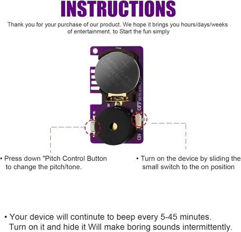 3pcs Prank Device, Cricket Noise Maker Prank Beeping for Several Months Hidden Sound Prank Includes Cricket Chirps, Beeps and More Noise Making Prank Device for Adults, Purple in Kuwait