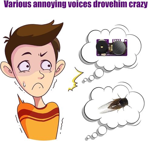 3pcs Prank Device, Cricket Noise Maker Prank Beeping for Several Months Hidden Sound Prank Includes Cricket Chirps, Beeps and More Noise Making Prank Device for Adults, Purple in Kuwait