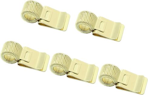 Hitefu 5 Pcs Manganese Steel Pen Clipboard Holders with Adjustable Springs, Gold Pencil Holder Clips, Self Adhesive Pencil Organizer for Notebooks in Saudi Arabia