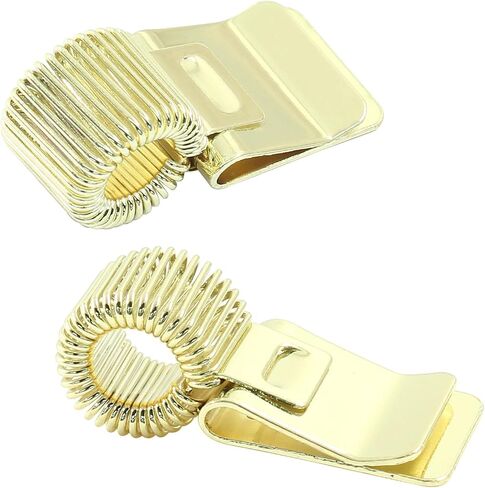 Hitefu 5 Pcs Manganese Steel Pen Clipboard Holders with Adjustable Springs, Gold Pencil Holder Clips, Self Adhesive Pencil Organizer for Notebooks in Saudi Arabia