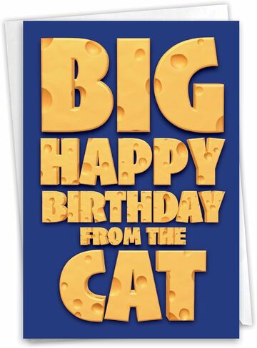 NobleWorks - Kittens Birthday Greeting Card with 5 x 7 Inch Envelope (1 Card), Fun Animal Bday Celebration - Animal Bands - Cats C9508GBDG in Saudi Arabia