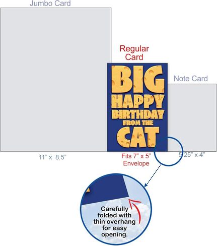 NobleWorks - Kittens Birthday Greeting Card with 5 x 7 Inch Envelope (1 Card), Fun Animal Bday Celebration - Animal Bands - Cats C9508GBDG in Saudi Arabia