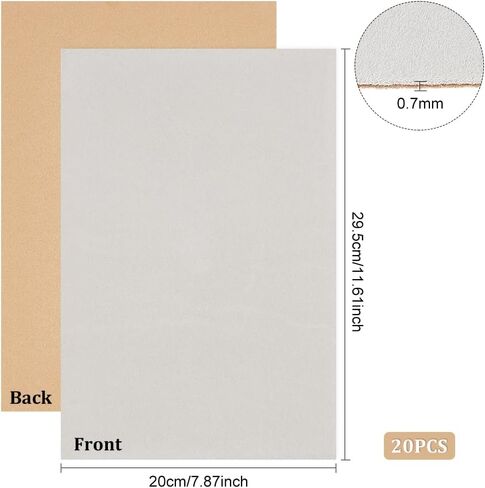 BENECREAT 20PCS Velvet (Light Grey) Fabric Sticky Back Adhesive Back Sheets, A4 Sheet (8.3" x 11.8"), Self-Adhesive Durable Multi-Purpose Fabric, Ideal for Halloween Art and Craft Making in Saudi Arabia