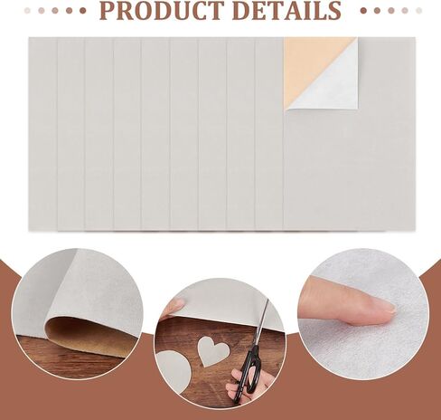BENECREAT 20PCS Velvet (Light Grey) Fabric Sticky Back Adhesive Back Sheets, A4 Sheet (8.3" x 11.8"), Self-Adhesive Durable Multi-Purpose Fabric, Ideal for Halloween Art and Craft Making in Saudi Arabia