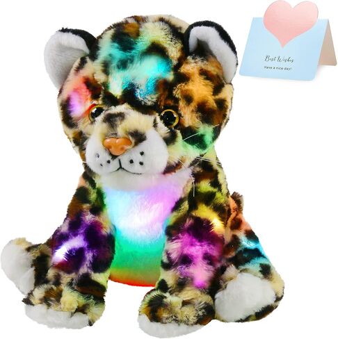 BSTAOFY 10 '' Light Up Plush Plush LED LEPARD LEOPARD LINDALL LIGHT LIGHT COMPTRY TOME TOME TOYS GLOW خائفة من الظلام ، عيد ميلاد عيد الحب للأطفال الصغار in Kuwait